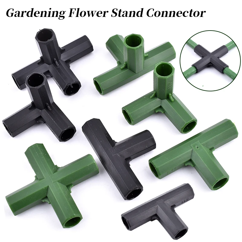 2/10/20Pcs 11mm Greenhouse Plant Frame Connector Garden Tube Support Rod Joint Plastic Edging Corner Connection Fixing Fittings