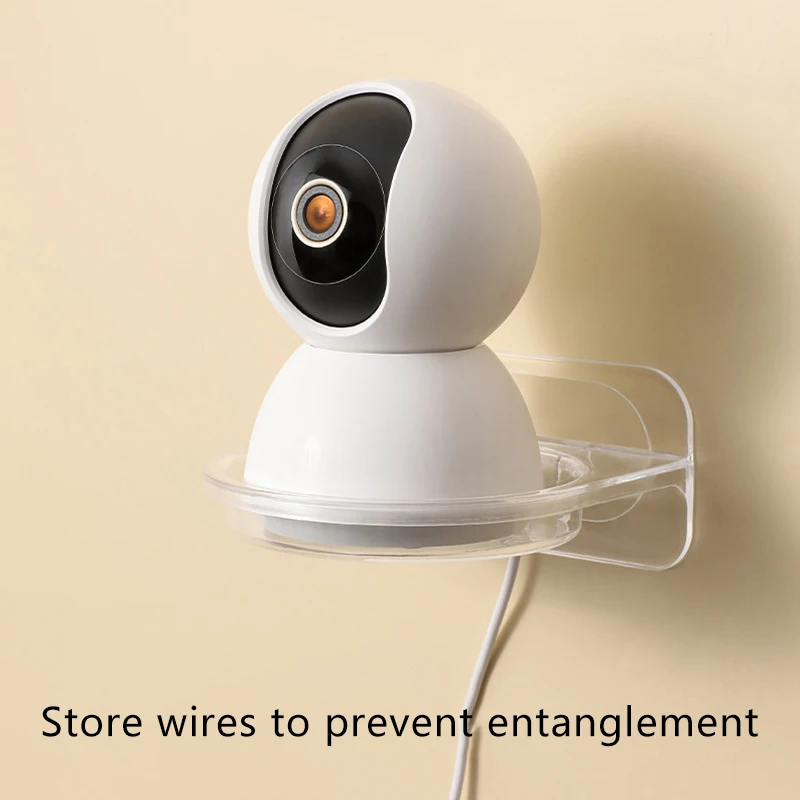 1 pz Staffa di montaggio a parete per telecamera di sicurezza autoadesiva senza punzonatura Supporto per telecamera di sorveglianza in plastica PS per monitor di telecamere