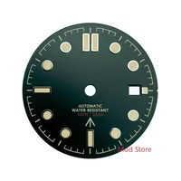 NEW 007 NO TIME TO DIE 31mm Black Sterile Watch Dial Wristwatch Plate Set For MIYOTA82 Mov't Green Lume