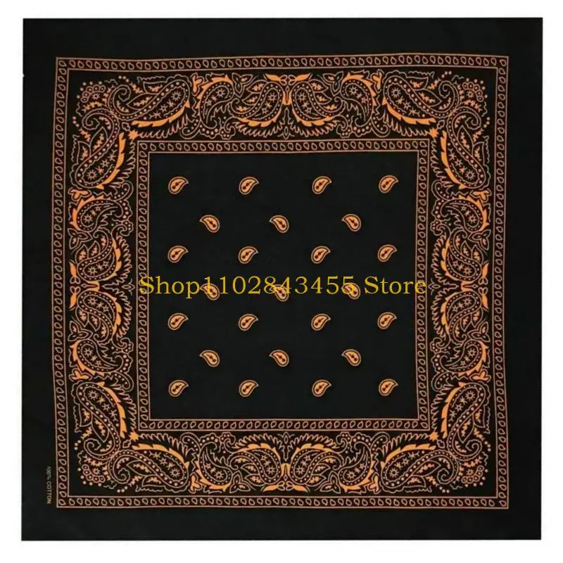 49MC Flower Print Headwrap for Adult Unisex Street Dance Headscarf Hiphop Headcover Music Festival Headswear Riding Kerchief