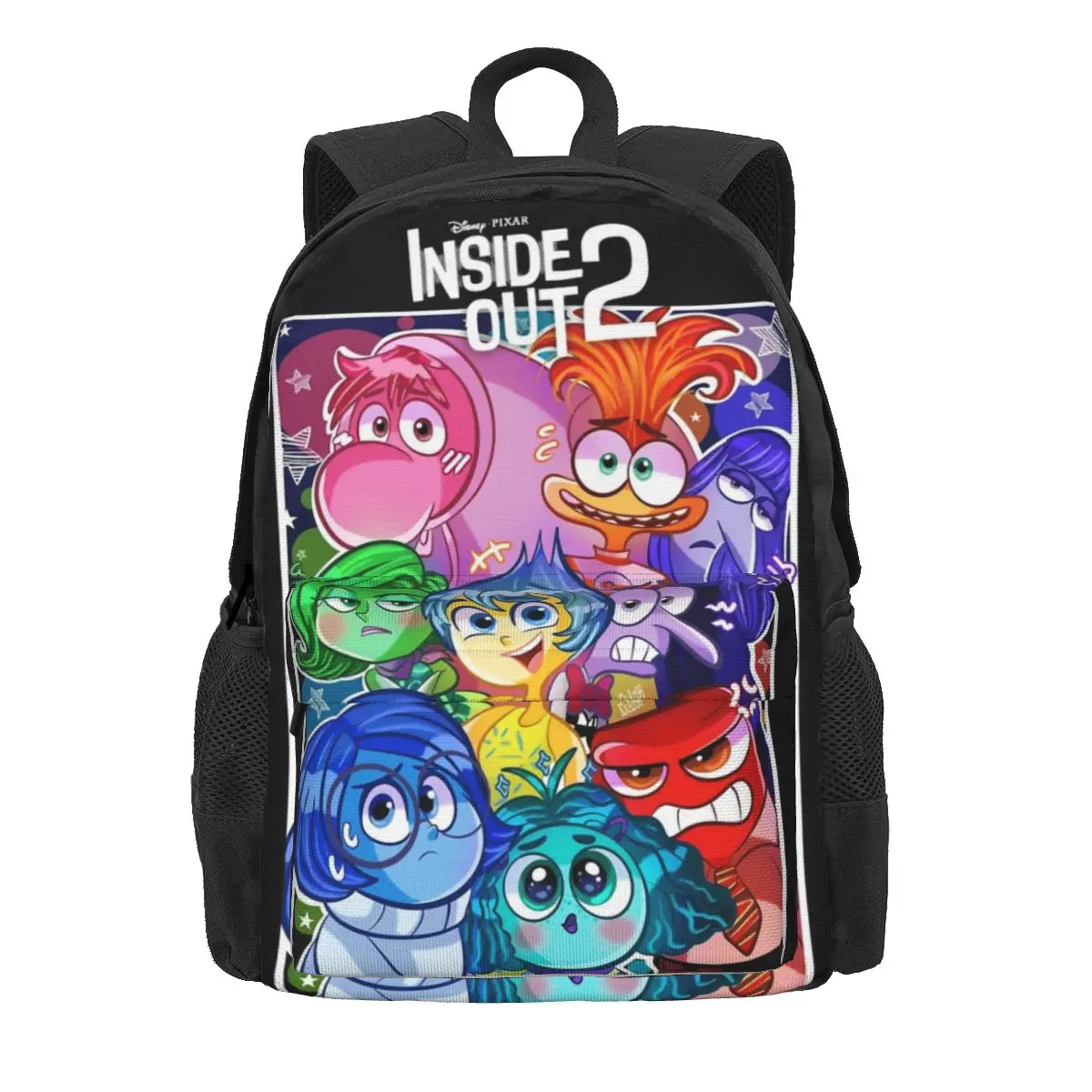 Inside Out-Mochila con estampado 3D para mujer, morral escolar de dibujos animados para ordenador, bolso de hombro impermeable