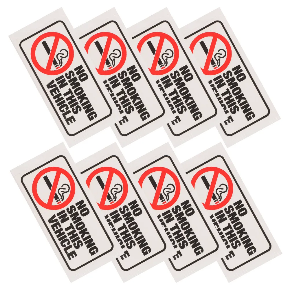 

8Pcs No Smoking Stickers for Cars Bold Symbol Decals Easy Apply Waterproof Labels for Vehicle Windows Dashboards Offices