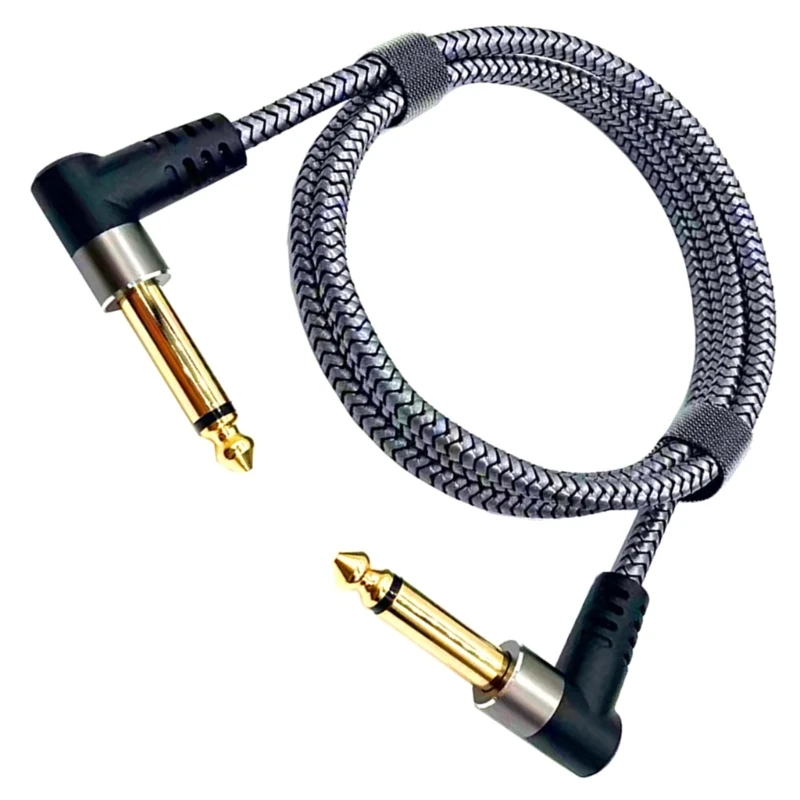 Guitar Effects Cable 15/30/50cm Pedal Cable Instruments Patch Cord 6.35 Electric Guitar Effect Wire Metal Head Guitar Accessory