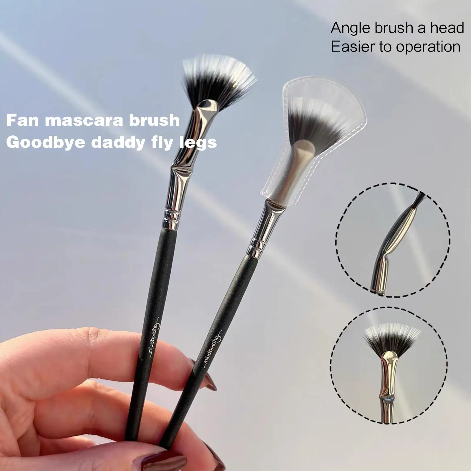 Eyelash Brush Fan Bent Lash Fan Brush Small Fan Brush Fiber Bent Eyes Fan Makeup Dual Mascara Hair Synthetic Tools T1G3