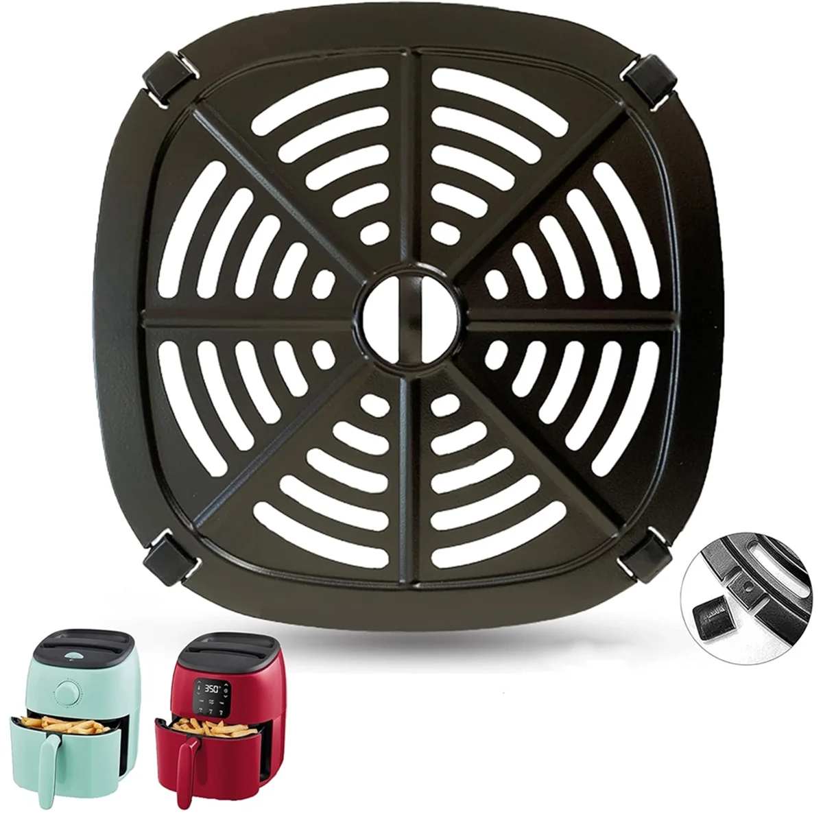 Air Fryer Grill Crisper Tray for Dash 2.6QT Tasti-Crisp Digital Air Fryer with Air Fryer Rubber Feet