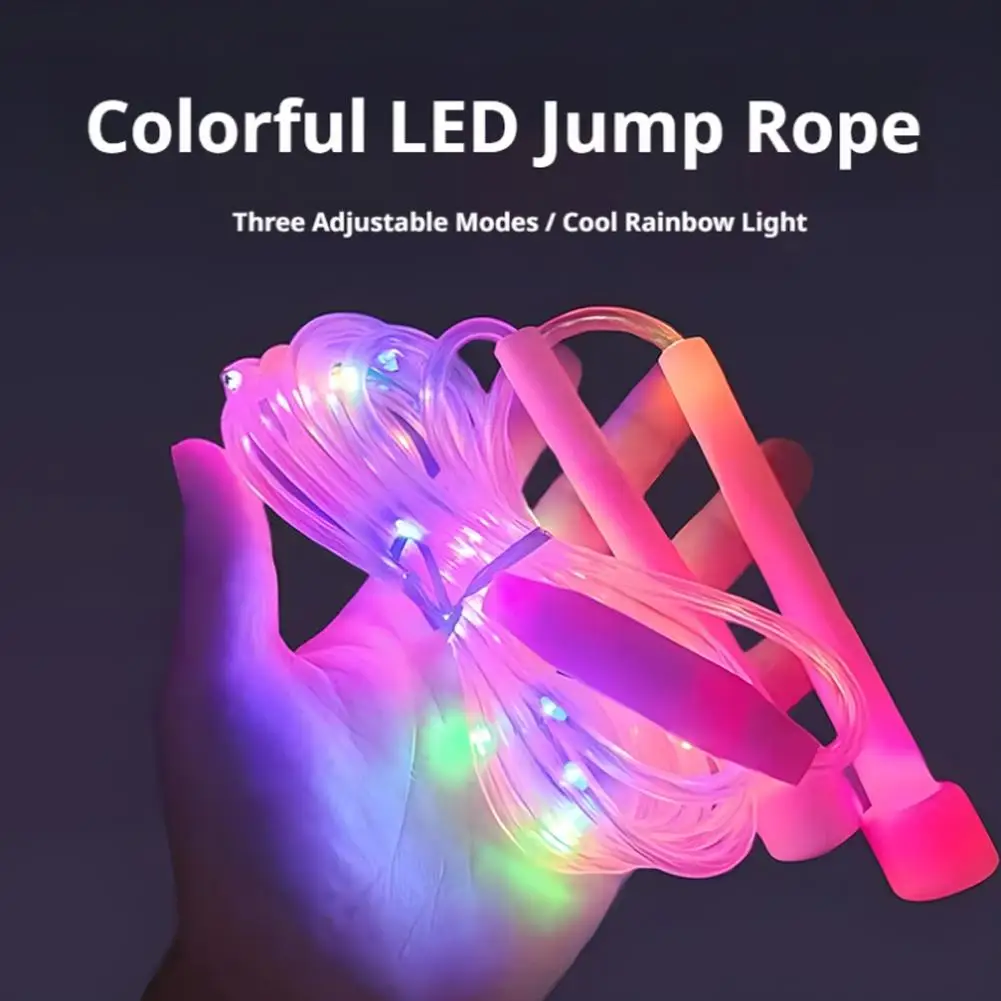 Plastic Torch Jump Rope Children Luminous Flash Jump Rope Seven Color Light Student Fitness