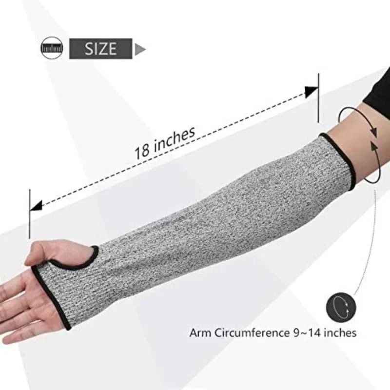 Atmungsaktive Armstulpen der Schnittstufe 5, HPPE-Faser-Anti-Pannen-Armschienen, hitzebeständig, für den Bau, Schutzausrüstungsset