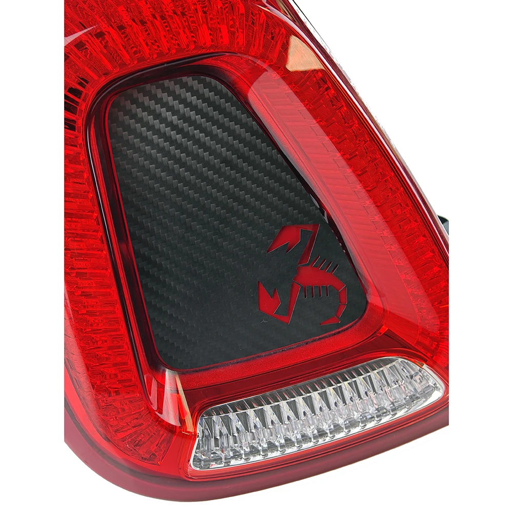 Brand New Carbon Fiber Material Stick On Rear Taillight Cover Frame Flat And Pattern Accessories For Fiat 500 695 595 Abarth