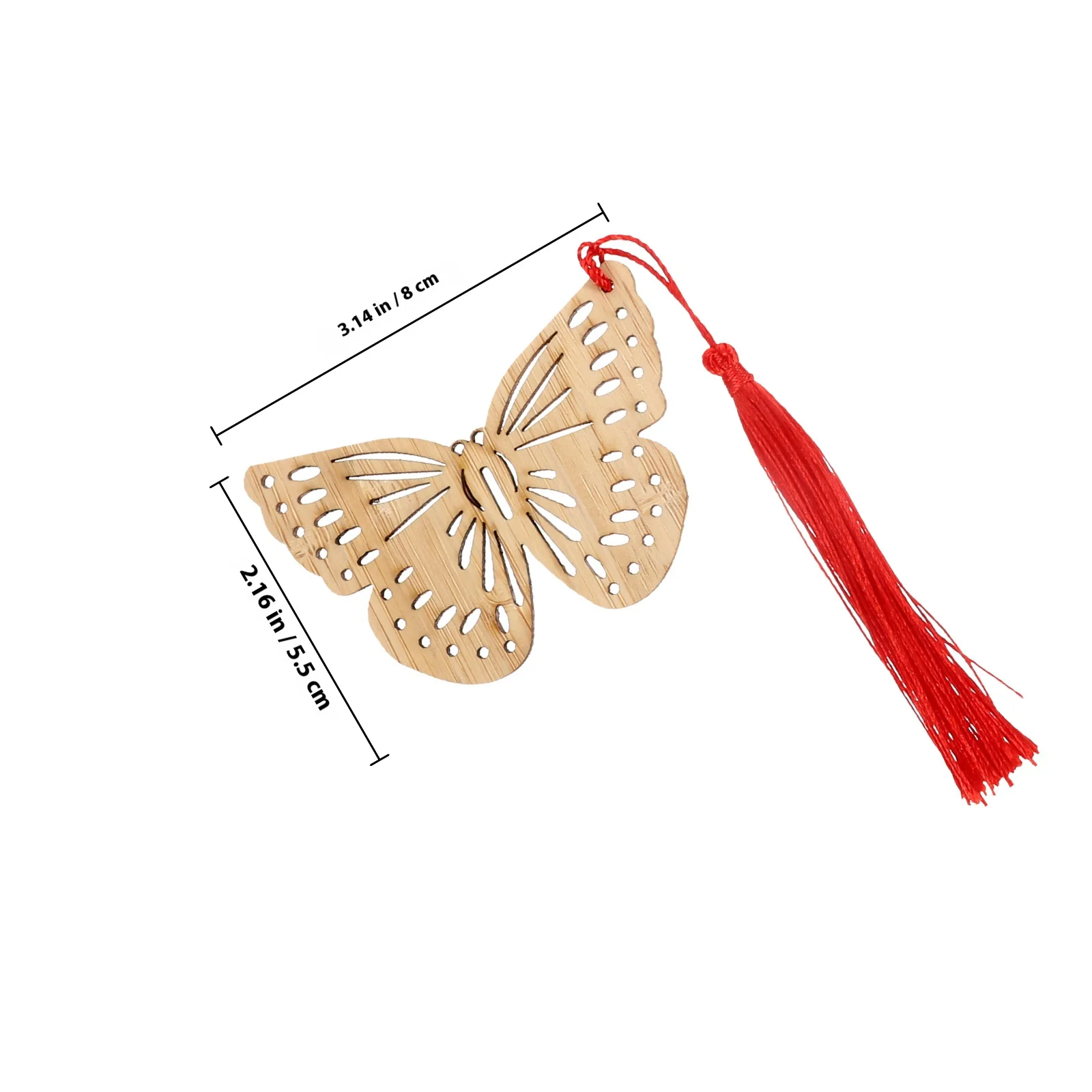 4 個の竹のしおり蝶の形の薄い軽量ブックページマーカー実用的な装飾読書用品ギフト