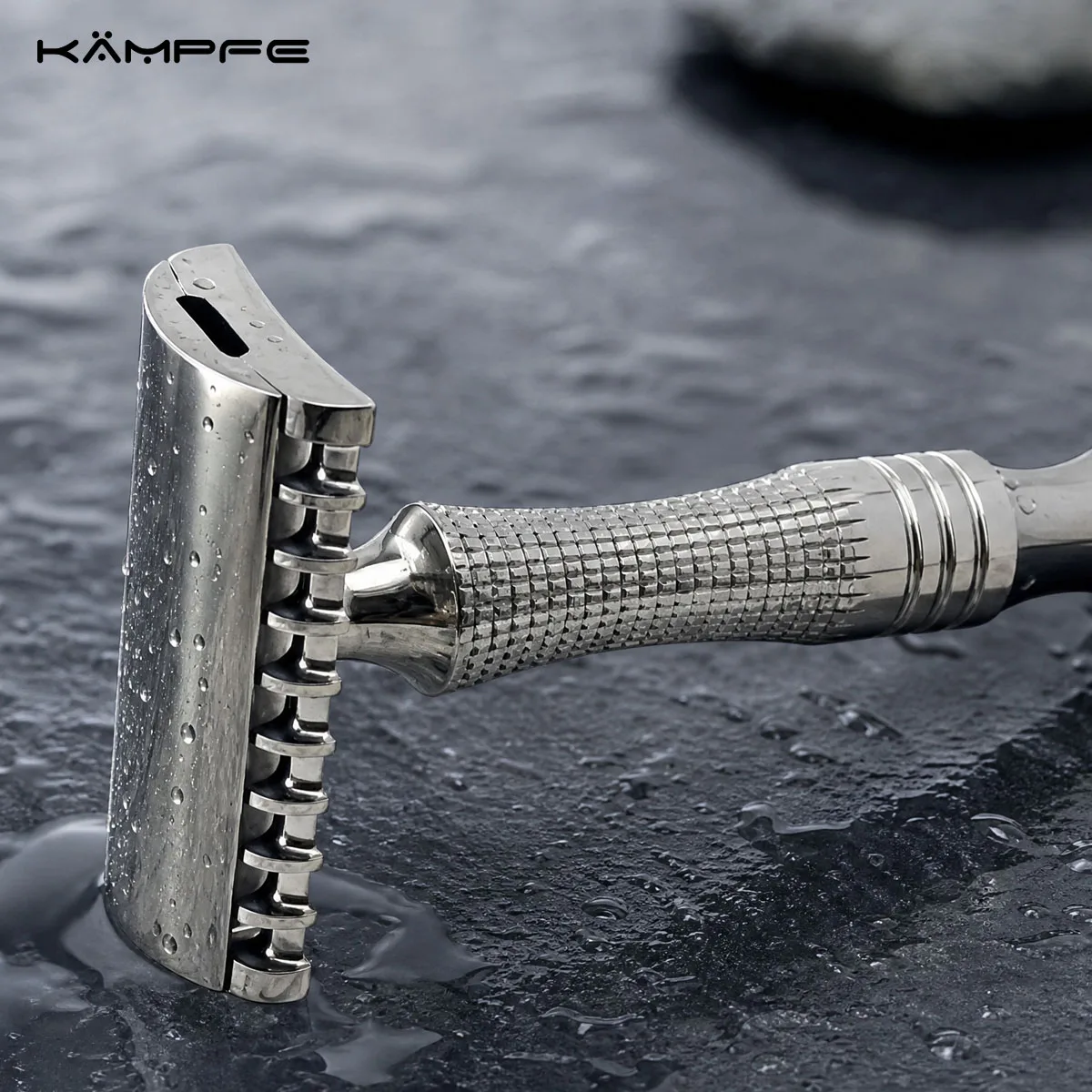 KAMPFE Stainless Steel /Titanium Safety Razor CNC Precision Machined Double Edge Manual Razor Smooth Wet Shaving  for Men view 5
