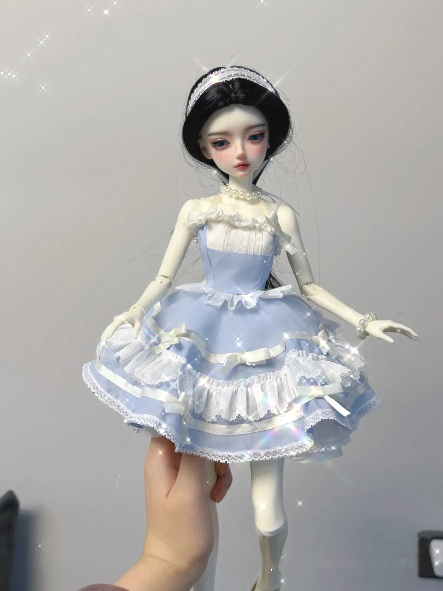 Pretty 1/4 BJD doll clothes blue princess dress
