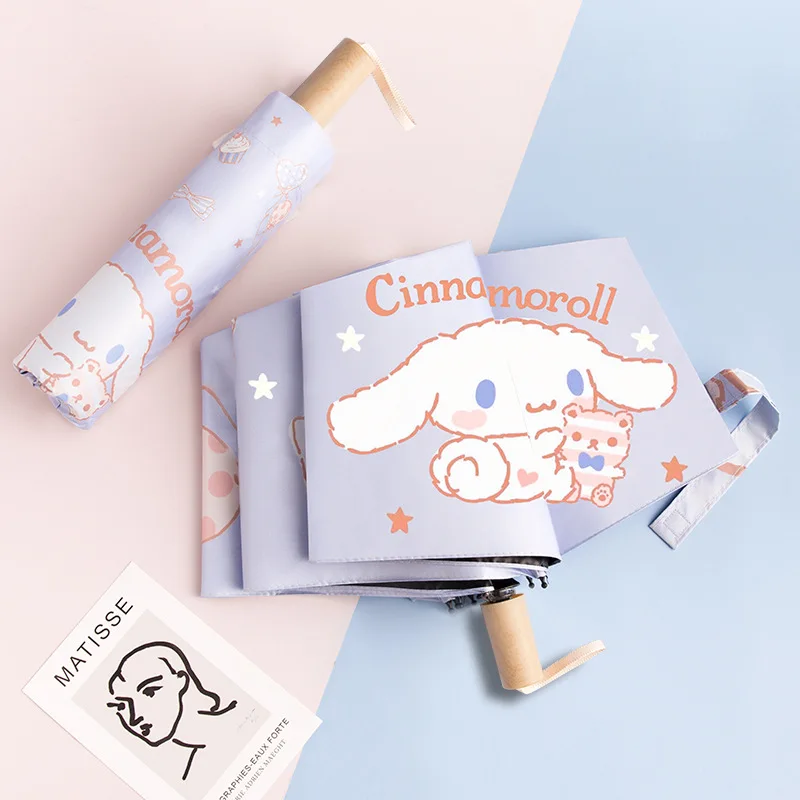 Kuromi Cinnamoroll Pattern Automatic Folding Umbrella With UV Protection, Casual Portable Lightweight Umbrella For Men & Women