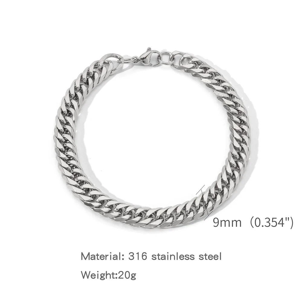 Edelstahl Quadratische Kugelketten-Armband für Männer Titanstahl-Schmuck Hip-Hop-Armband für Frauen Modetrend-Accessoires Geschenk – Detail 7