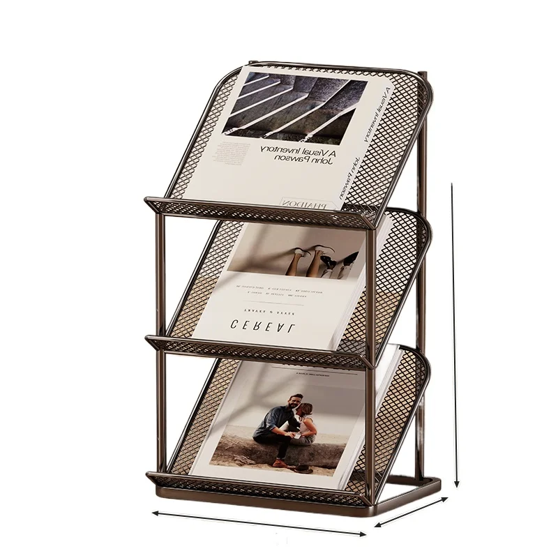 

Office newspaper rack Floor-to-ceiling document information storage display shelf Flyer page storage display rack