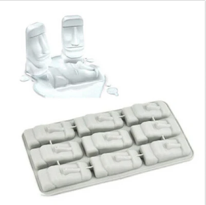 Easter Island Moai Stone Statues Freeze Mini Silicone Ice Tray Ice Lattice Cubes DIY Mould Ice Mold Funny New Tricks Party Drink