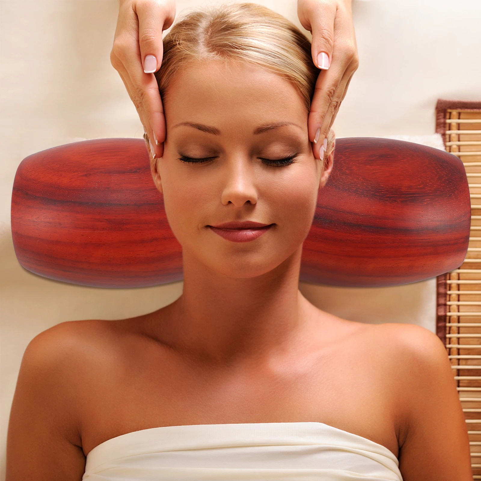 

Wooden Neck Pillow U type Sauna Cervical Support Travel Size Smooth Wood Material Safe Practical Long lasting Use