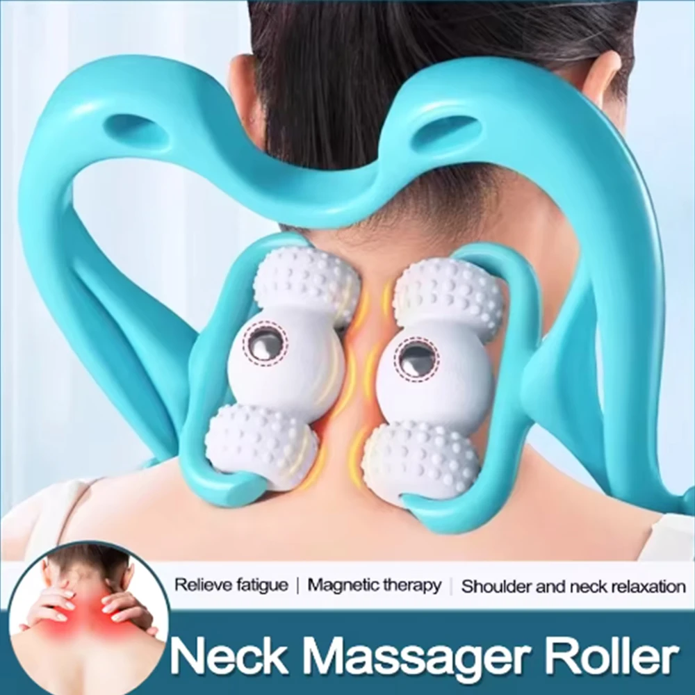 

Ролик для массажа шеи, 6, ролик для триггерной точки, многофункциональный терапевтический инструмент для плеч, тела, самомассажный инструмент, облегчение давления, глубокий массажер