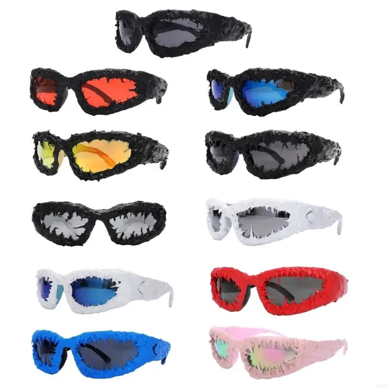

Y88A Большие солнцезащитные очки Shield шипят модные очки Halloweens Punk Glasses для панк -рок -стилей и косплея