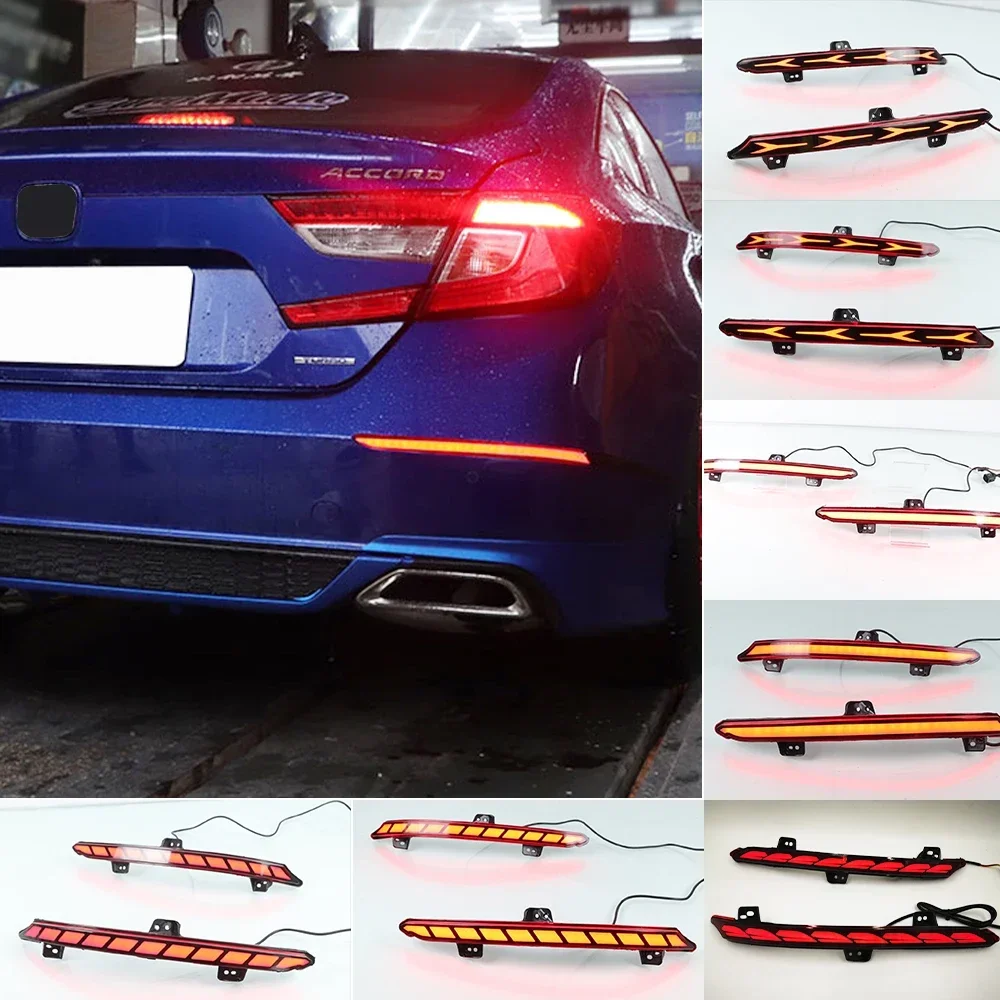 New！ For Honda Accord Inspire 2018 2019 2020 2021 2022 Car LED Rear bumper Fog Lamp Brake Dynamic Turn Signal Light Bumper lamp