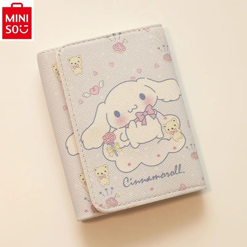 MINISO Sanrio cartoon cute cartoon portafoglio portafoglio corto portamonete impilato Cinnamoroll