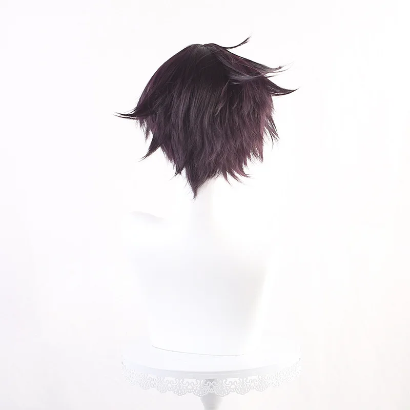 Virtual Idol Streamer VTube's Personal Style Shoto Cos Wig With Flipped-up Ends Shxtou Dark Purple Short Hair