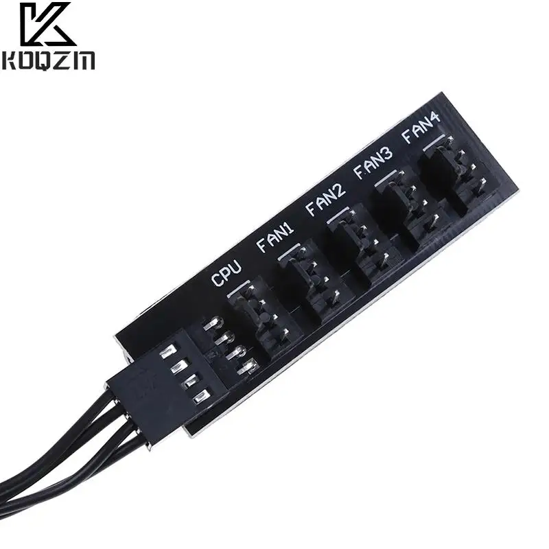 1ถึง5 4-Pins PWM CPU Cooler//Chasis พัดลมทำความเย็น Power Hub สายเคเบิล Splitter Adapter สีดำเสื้อแขนยาว