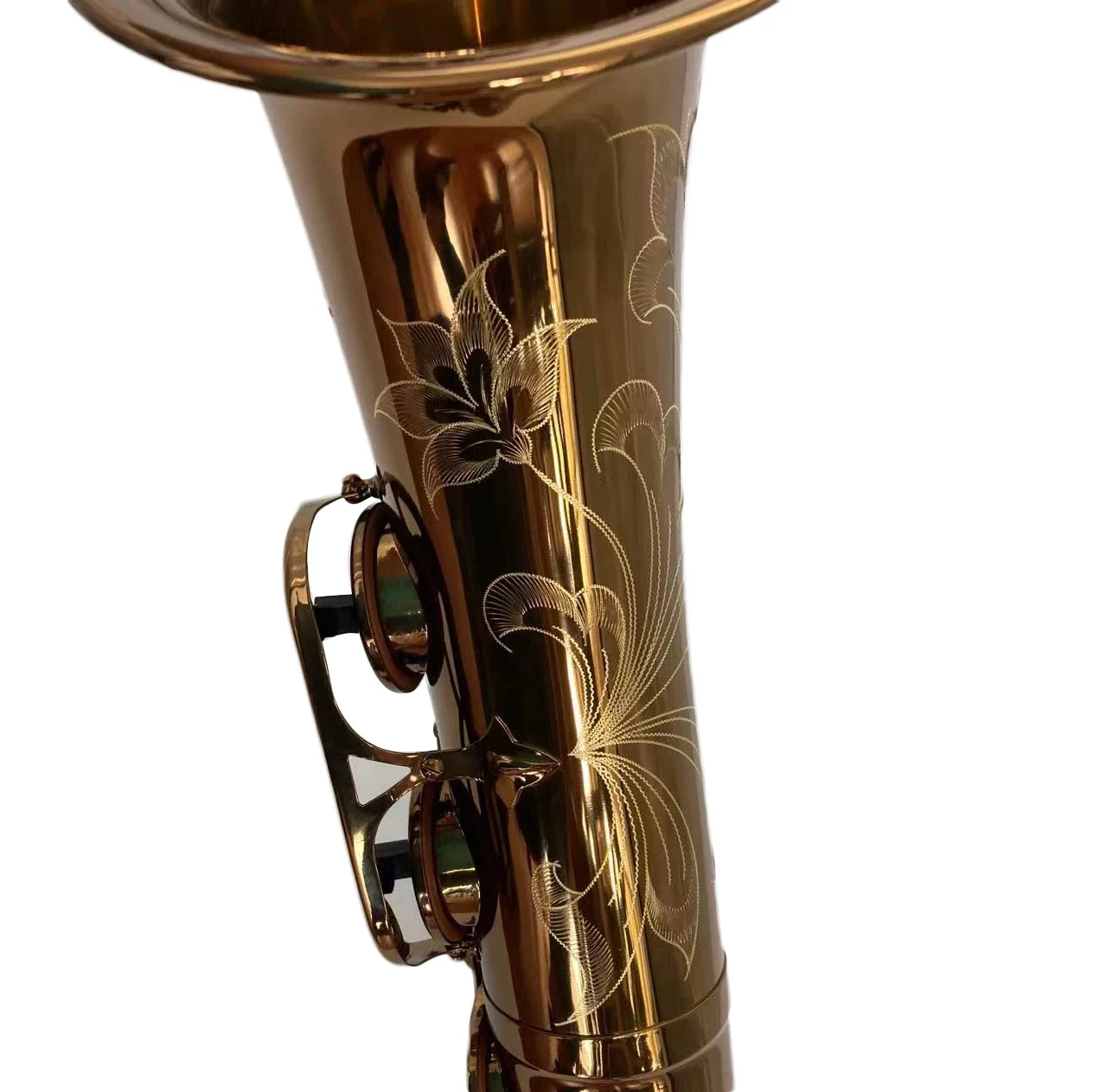 Hooqu Черный масляный цвет Поверхность Готовый новый стиль Дизайн Золотой лак Тенор-саксофон