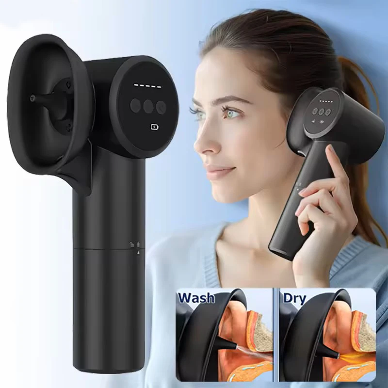 

Electric Ear Cleaner Manual Ear Irrigation Flushing Kit Ear Wax Removal 2 in 1 Water Flush Hot Air Drying Ear Cleaning Washer