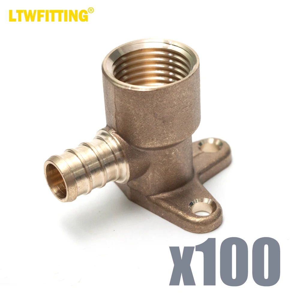 LTWFITTING LF Brass PEX Crimp Fitting 1/2-Inch Female NPT x 1/2-Inch PEX Drop Ear Elbow (Pack of 100)