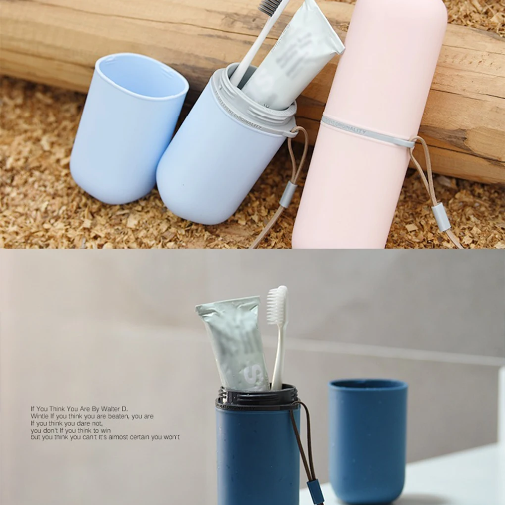Toothbrush Case Portable Capsule Toothbrush Cup Holder Trips Storage Box Case Container Bathroom Business Use Hiking