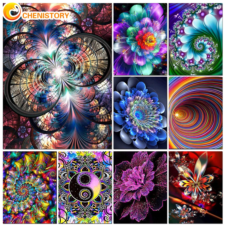 

CHENISTORY 5D DIY Diamond Painting Abstract Diamond Embroidery Cross Stitch Mosaic Scenery Rhinestone Picture Home Decoration