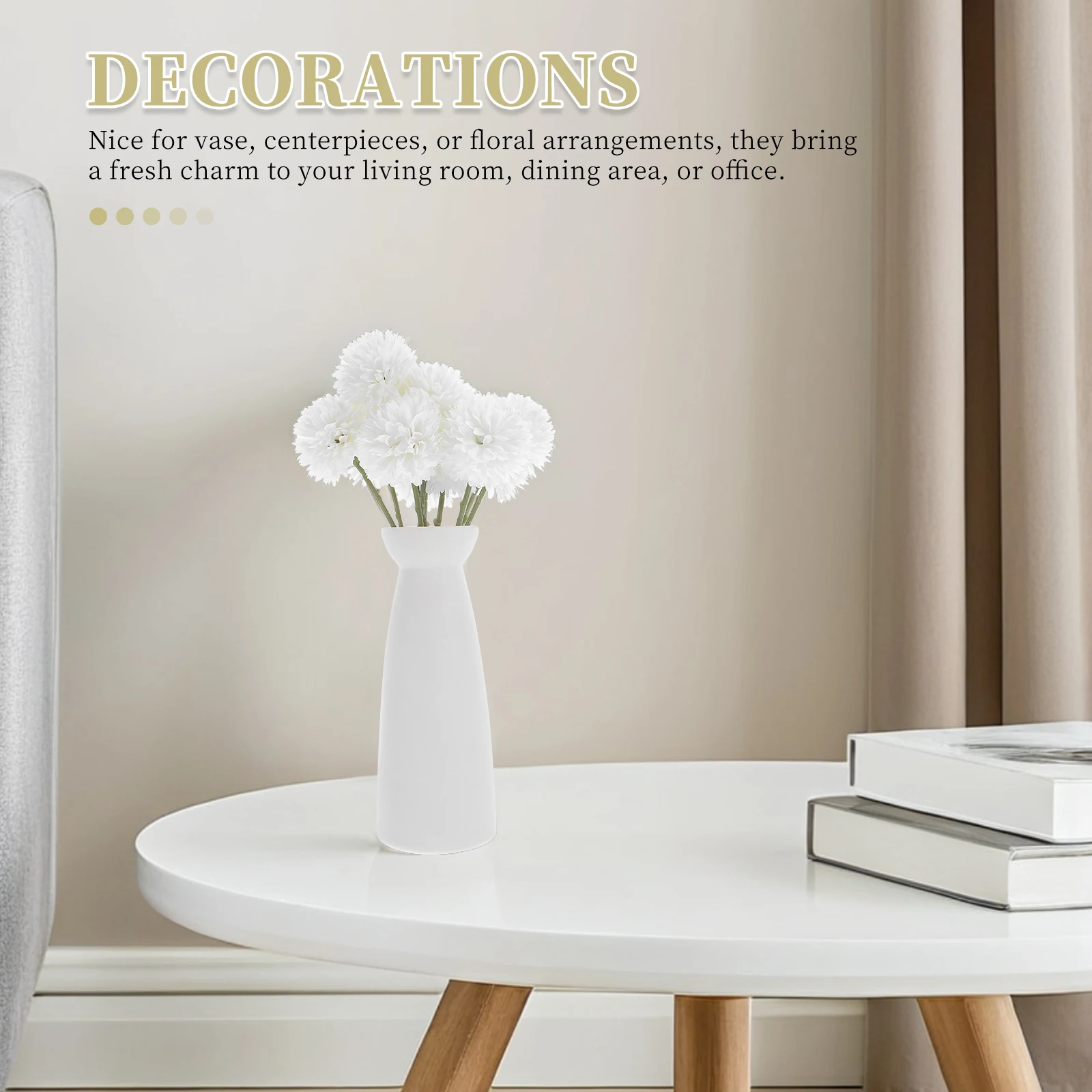 

Chrysanthemum Ball Bouquet Artificial Flower Household White Silk Cloth Plastic