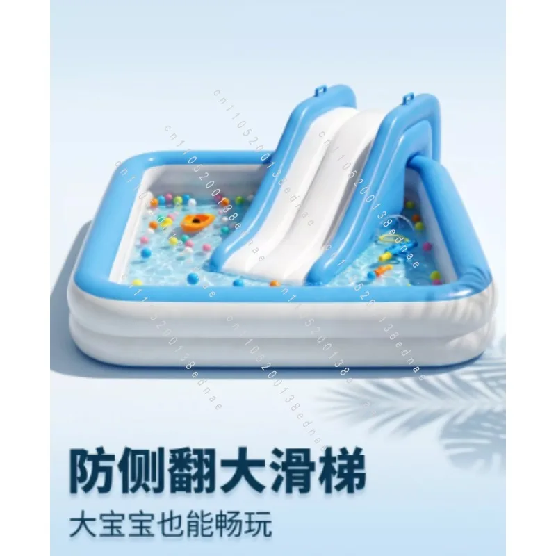 Inflatable Water Play Facilities Children's Inflatable Slide Pool Water Play Double Slide Outdoor Swimming Pool Slide