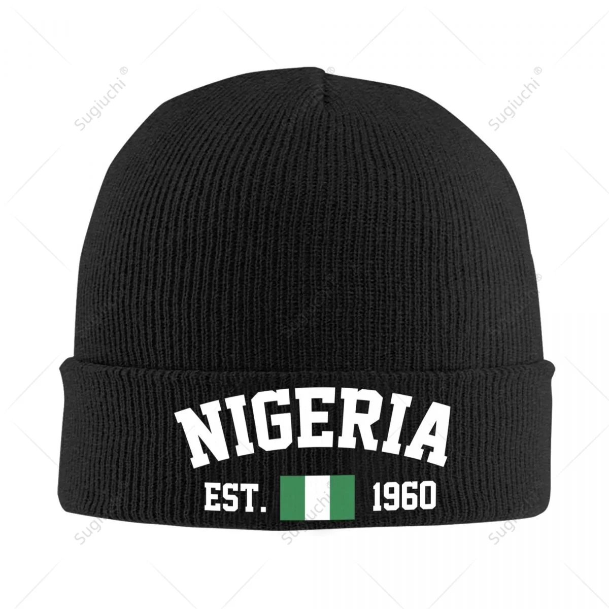 Unisex Nigeria EST.1960 Knitted Hat For Men Women Boys Winter Autumn Beanie Cap Warm Bonnet