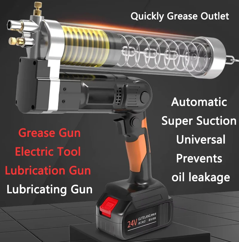 

Электрический инструмент, электрический смазочный пистолет, перезаряжаемый портативный беспроводной автоматический смазочный масляный пистолет высокого давления 24 В 99800 мАч