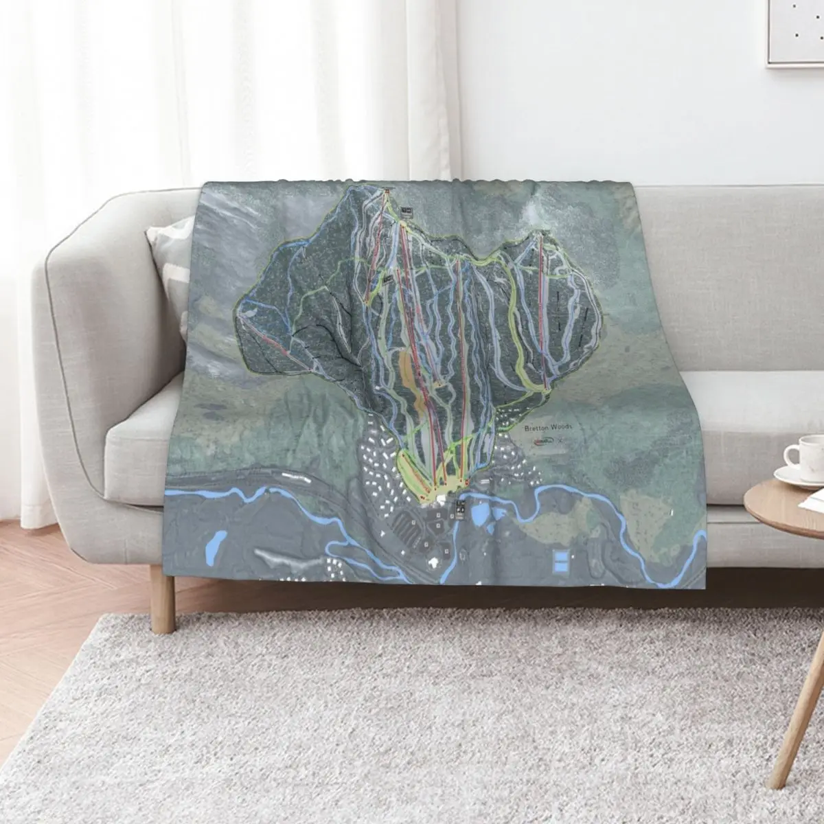 Bretton Woods Resort Trail Map Throw Blanket Decorative Throw halloween christmas decoration Beach Plush Hair Blankets