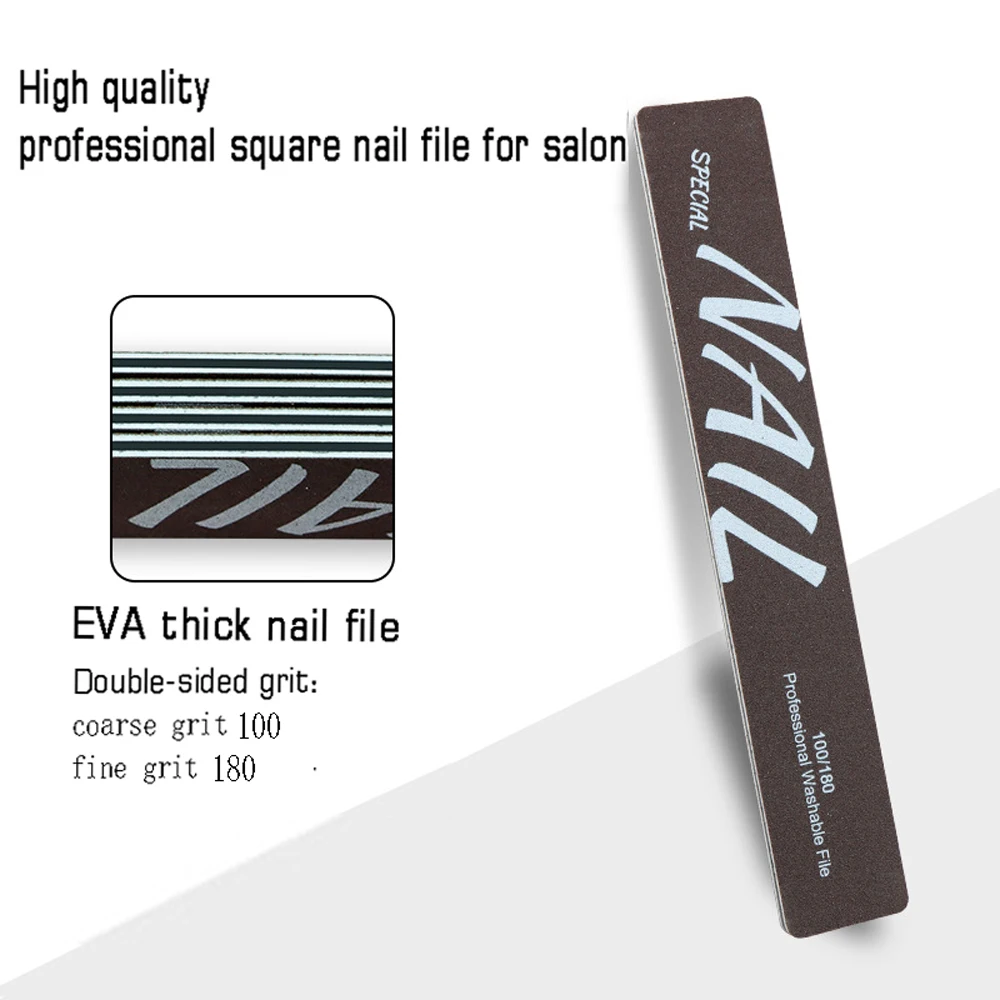 1000pc Nail File with Custom Logo Professional Manicurists Recommended High Quality Salon Nail File 100/180/240 Grit Buffer File