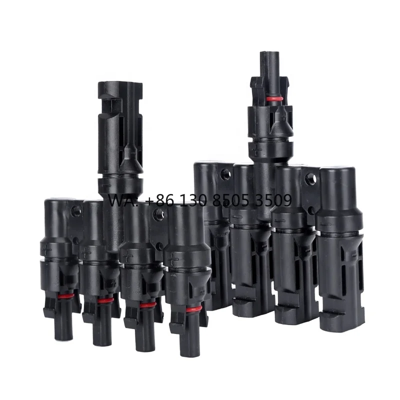 

WSPVT4 IP67 Cable Coupler Combiner 4 to 1 T Type Plug T4 PV Solar Cable Panel Branch Connector for Solar Photovoltaic System