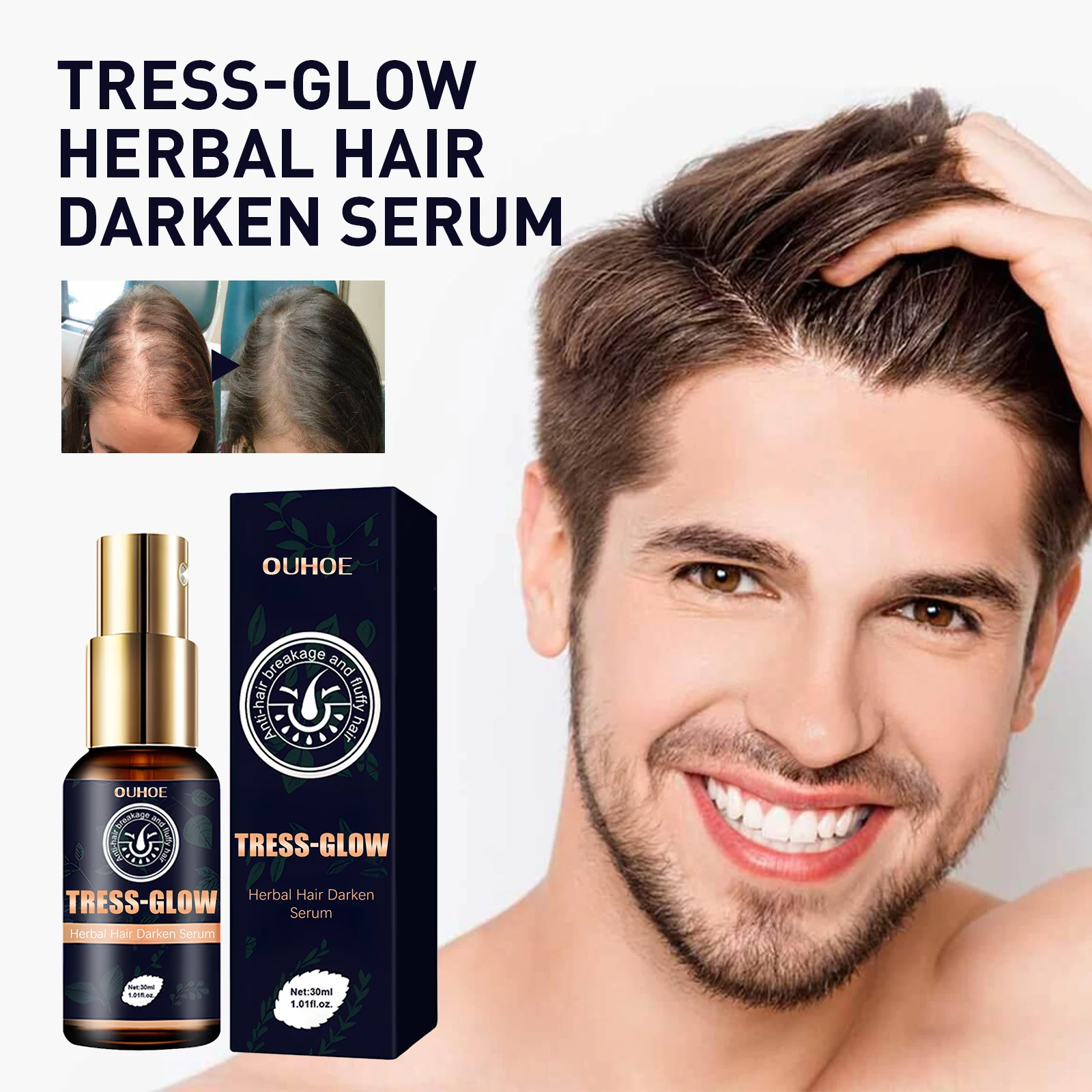 Men'S Grooming Product - Sérum capillaire à base de plantes,