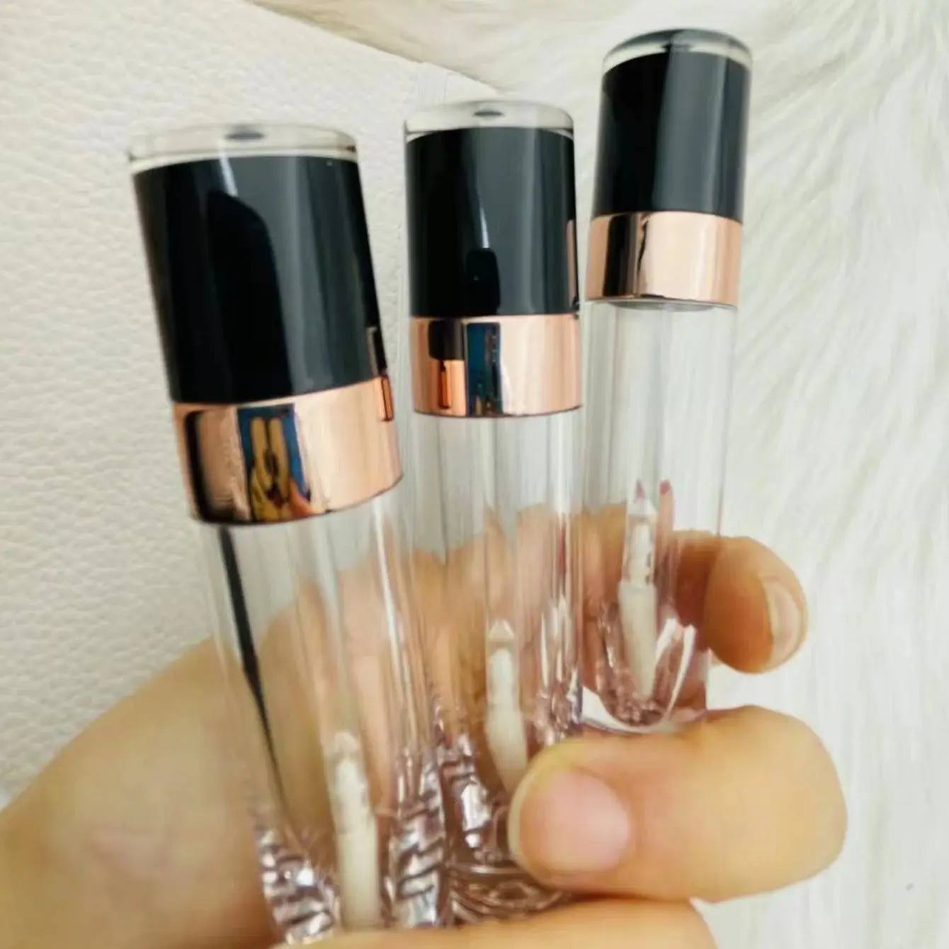 

5ml 7ml Lip Gloss Tubes Clear Empty Lipstick Bottle Pink,Black Cap,DIY Beauty Refillable Cosmetics Packing Contaienr.