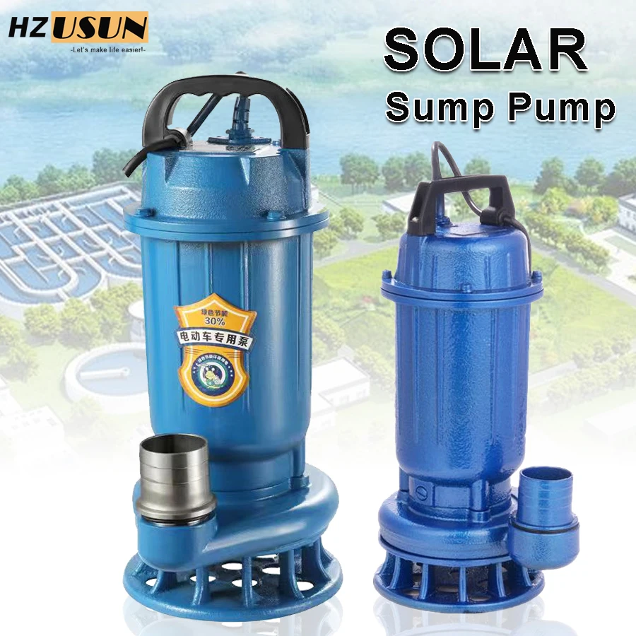 Imagem -04 - Solar Powered Sump Pumps Kit Home Use Portátil Pipe 750w Ferro Fundido Wastewater 48v dc Esgoto Submersível Bomba de Água Suja 1hp