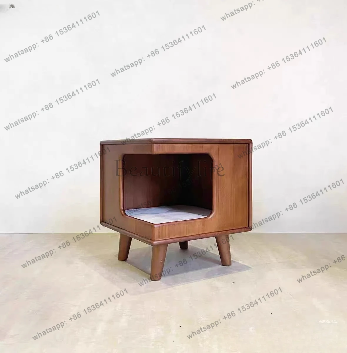 solid wood semi-closed cat nest villa bench bedside table universal cat kennel stool for all seasons