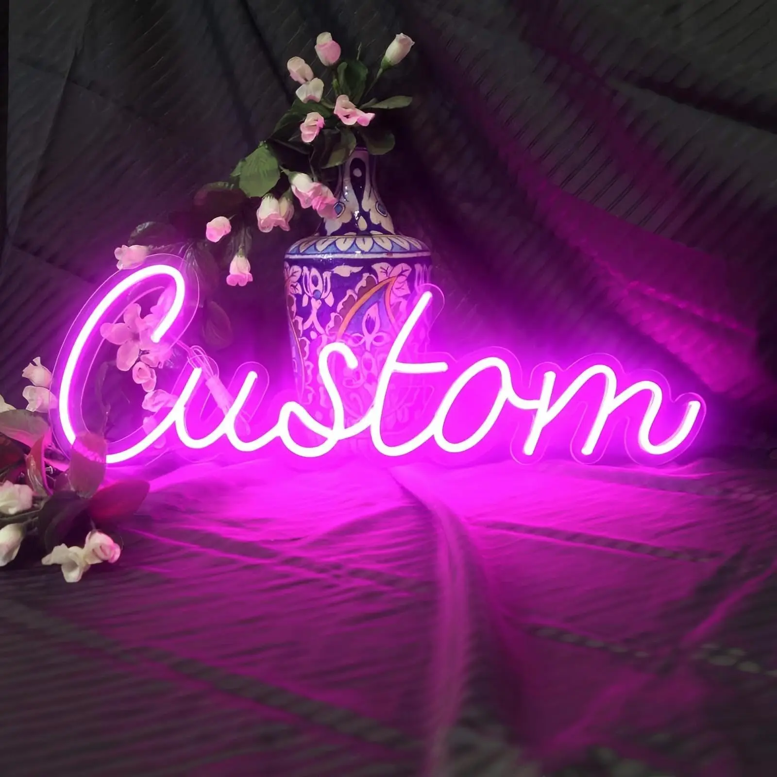 Custom Neon Sign Customizable for Wall Decor, Personalized LED Neon Light for Wedding Salon Events Party Bedroom Home Name Large