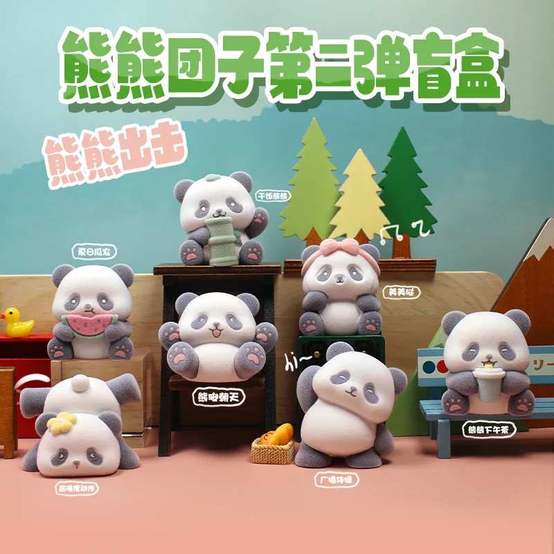 Panda Blind Box Ozdoby na biurko Panda Figurki akcji Kawaii Model zwierzęcy Pudełka niespodzianki Prezent świąteczny