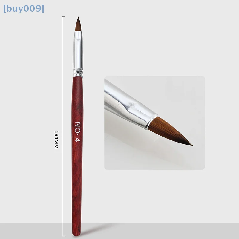 【buy009】فرشاة فنية للأظافر بمقبض خشبي، فرشاة فنية للأظافر، فرشاة جل منشئ، أدوات تنظيف الأظافر، أدوات رسم لصالون الأظافر، مقاس 4-2