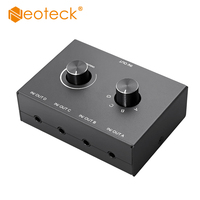 Neoteck 4 Port 3.5mm Stereo Audio Switcher 4 Way 3.5mm Audio 4 Input 1 Output / 1 Input 4 Output Audio Splitter Switcher Adapter