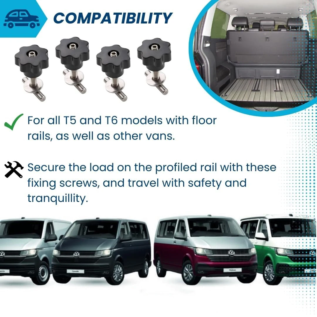 Аксессуары для крепления нагрузки на направляющую для автофургона, анкерное основание 7h5883189e 7h5883084c 7e5883189a, крепежные винты для Vw T5 T6