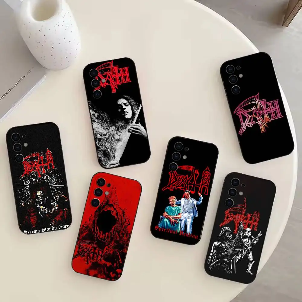 Metal B-Band D-Death Phone Case For Samsung S25,S24,S21,S22,S23,S30,Ultra,S20,Plus,Fe,Note,10,9,5G Black Cover