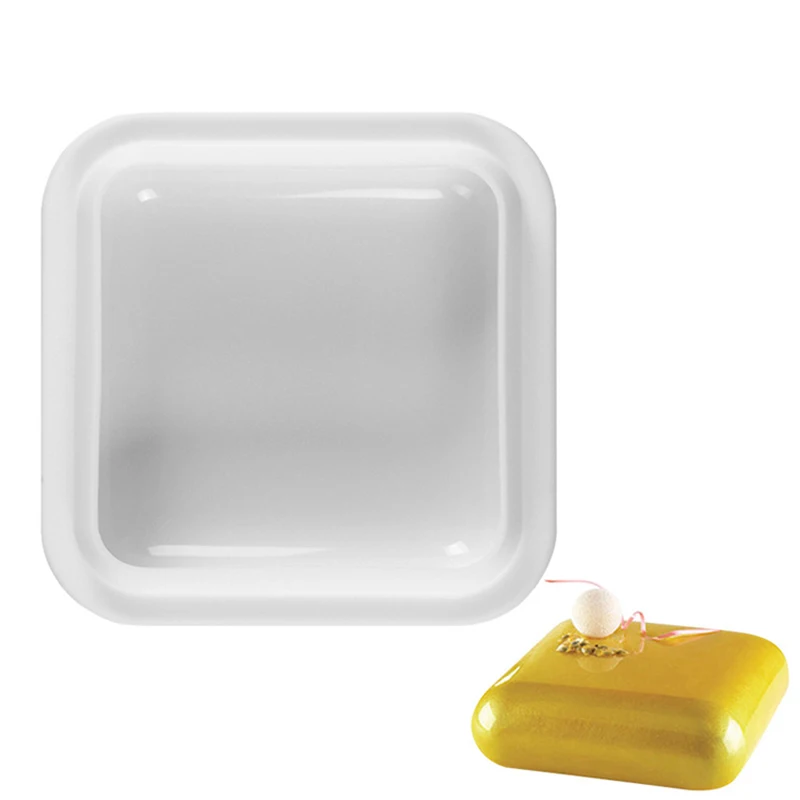 GEM Single Square Shaped Silicone Cake Mold for Ice Cream Mousse Jelly Pudding Pastry Dessert Bread Bakeware Pan Decorating Tool