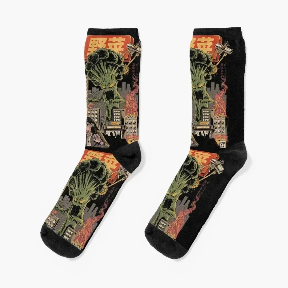 Broccozilla Black Version Socks new year Non-slip halloween with print Luxury Woman Socks Men's